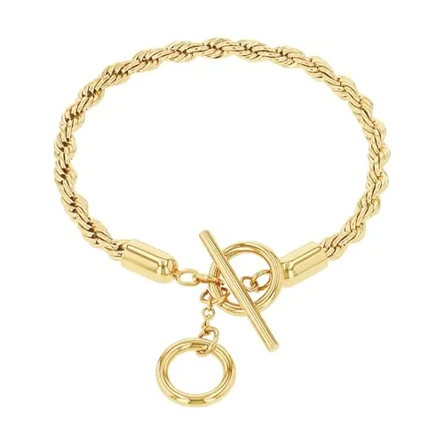 Amor Armband Edelstahl Damen - Zeitloser Armschmuck in Gold - Armbänder für Damen aus hochwertigem Edelstahl, 17+2 cm verstellbar, kommt in einer eleganten Schmuck Geschenk Box – perfekte Geschenkidee für besondere Anlässe.