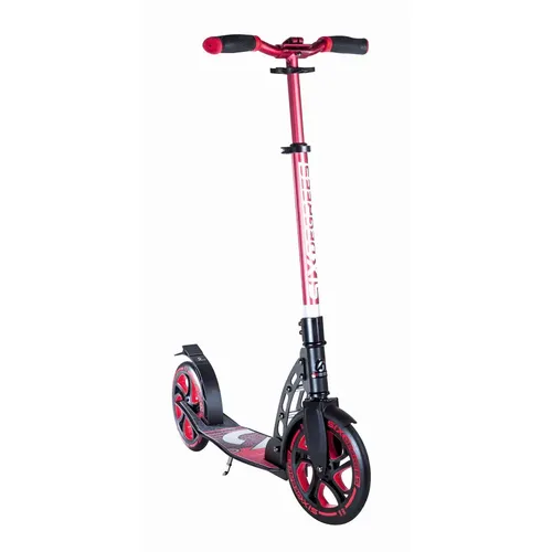 SIX DEGREES Aluminium Scooter - Klappmechanismus, höhenverstellbar, rot - Roller/Kickboards mit Easy Fold-Klappmechanismus und ABEC 7 Kugellagern für sicheres und komfortables Fahren. GS-geprüft, ideal für Groß & Klein bis 100 kg.