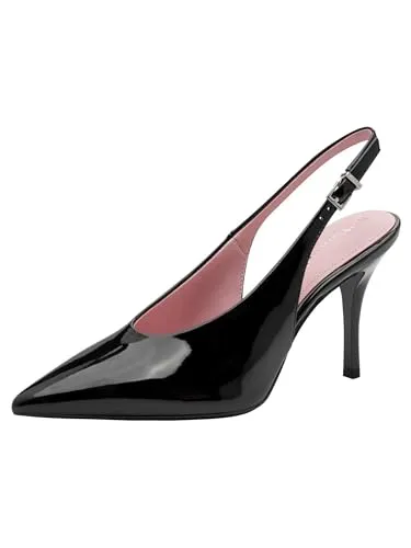 Tamaris Damen Sling Pump mit Stilettoabsatz, schwarz, 39 EU - Elegante Sling-Pumps mit 9 cm Stilettoabsatz für einen stilvollen Auftritt. Hergestellt aus hochwertigem, veganem Material. Die TOUCH-IT Funktion sorgt für ganztägigen Komfort und die praktische Schließe garantiert sicheren Halt.