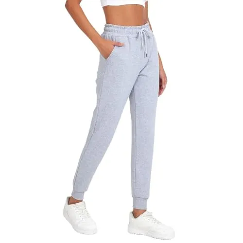 COMEOR Jogginghose Damen - Baumwolle Sporthose Lang Warme Trainingshosen, Frauen Freizeithosen, Sweatpants mit Regular Passform für Fitness, Yoga, Freizeit (Grau XS)