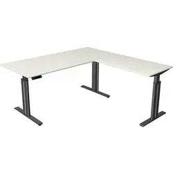 Kerkmann Move 3 elektrisch höhenverstellbarer Schreibtisch L-Form 180x180 cm - Kinderschreibtisch mit elektrischem Höhenverstellmechanismus für flexibles Arbeiten im Sitzen und Stehen, inklusive Sicherheitsfunktionen wie Kollisionsschutz und Memoryfunktion.