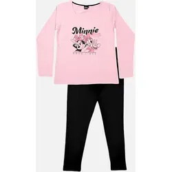 Pyjama Set Lang - rosa/schwarz - S von Minnie Mouse