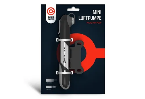 Optio Cylce Fahrradpumpe Mini Fahrradpumpe mit Halterung 120 PSI (8,3 Bar) für alle Ventile