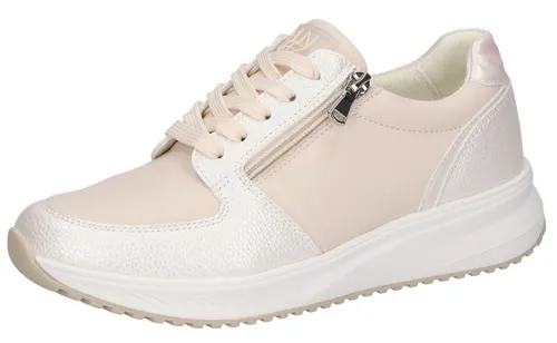 Waldläufer H-Mara Damen Sneaker - Weiße Sportschuhe für jeden Anlass - Sneaker in Größe 37 EU, atmungsaktives Lederimitat, verstärkte Ferse und rutschhemmende Sohle für optimalen Komfort und Sicherheit im Alltag.