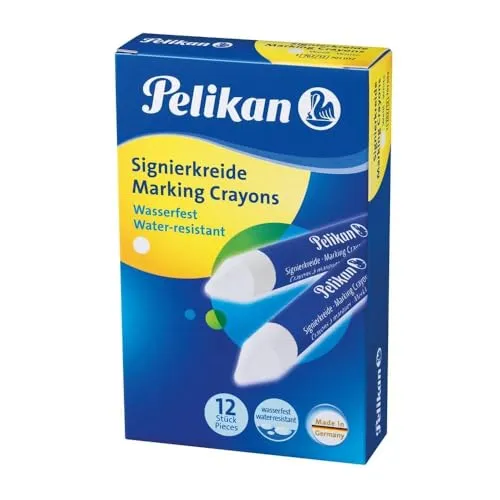 Pelikan 300587 701052 - Signierkreide für rauhe Untergründe Schachtel mit 12 Stück, weiß