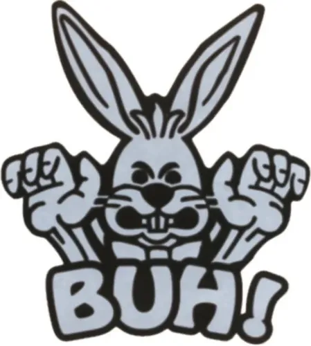 Hermann Schütz Aufkleber Buh-Hase 85x75mm Aufkleber