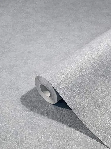 marburg Tapete Grau Silber Steinoptik Uni Modern für Wohnzimmer Schlafzimmer oder Küche Made in Germany Premium Qualität 32408