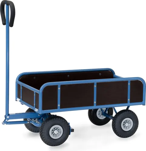 Fetra Handwagen 2-Achser mit 4 Wänden und Polyurethanbereifung, 945x545mm Ladefläche