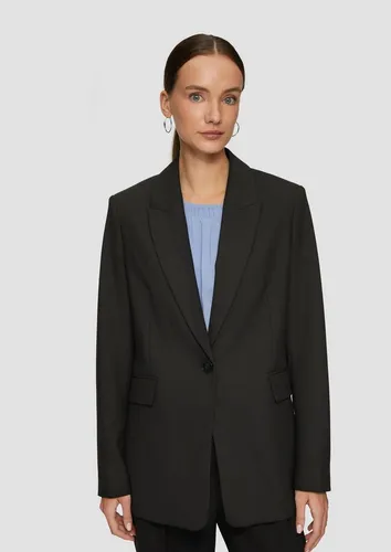Eleganter Longblazer von s.Oliver BLACK LABEL für Damen - Business-Mode für die stilbewusste Frau, hüftbedeckend, elastisches Material für hohen Tragekomfort, ideal für Beruf und formelle Anlässe.