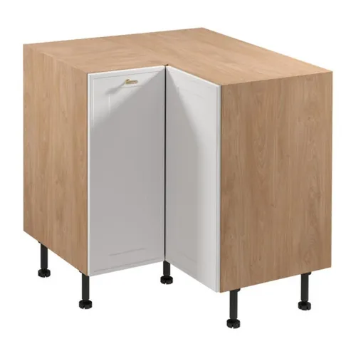 Eck-Küchenunterschrank Beige mit Soft-Close-Türen - Moderner Eckküchenschrank mit verstellbaren Füßen. Ideal für die Küche oder das Esszimmer. Bietet praktischen Stauraum und passt perfekt in jede Ecke.