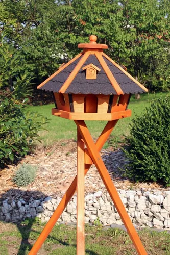 Großes Vogelhaus mit Ständer 58x38 cm schwarz Typ 24