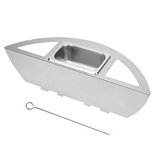 Onlyfire Kugelsmoker für Weber 57cm Kugelgrills, Räucherbox,Räuchern Edelstahl mit Wasserschale, Smoker Box für Ø 57cm Kugelgrills und Holzkohlegrills,Langsames Rauchen/Barbecue-Geschmack