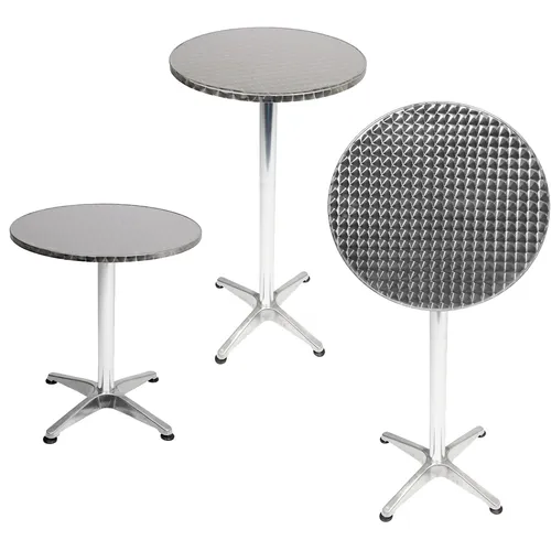 Mojawo Klappbarer Bistro Stehtisch Ø60cm - Beistelltisch mit höhenverstellbarer Tischplatte (H 70/110 cm), aus robustem Aluminium für stabilen Stand. Ideal für Balkon und Terrasse, klappbar für einfache Lagerung.