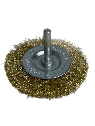 Scheibenbürste Rundbürste 100mm mit Schaft gewellt f. Bohrmaschine 1x