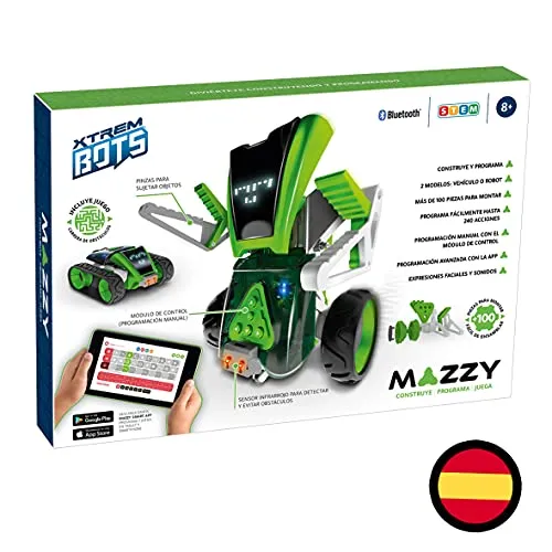 Xtrem Bots - Mazzy, Kinder Roboter Programmierbar Bausatz, Lernroboter Spielzeug Ab 8 Jahre Oder Mehr, Ferngesteuerte Robot Toy und Auto, IOS Und Android App STEM