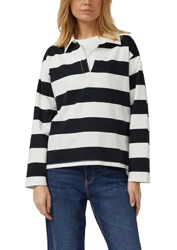 s.Oliver Gestreiftes Baumwoll-Shirt mit Hemdkragen