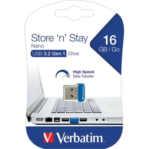 Verbatim Speicherstick USB 3.0, 16 GB Nano, blau, Lesegeschwindigkeit: bis zu...