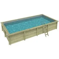 ALTANKA Holzpool Aqua 8,5x4,35 Höhe 1,45 m GRAU mit Einzubetonierendem Profil BAS7309OSPI2