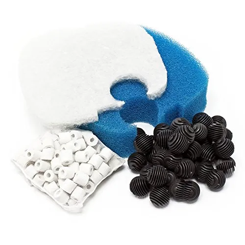 SunSun HW-302 Aquarium Außenfilter Ersatzteilset - Ersatzteilset für SunSun HW-302 Außenfilter mit Keramikringen, Biokugeln und Filtermaterialien für optimale Wasserqualität im Aquarium.