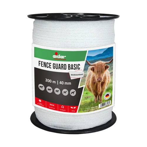 Weidezaunband Fence-Guard 200 m 40 mm, Elektrozaun Breitband Weidezaun Band