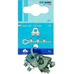 Drahtseilkl.ehem.DIN 741 Zn 5mm/M5 3/16 a 2Stk SB in weiß von Monheimer Ketten- u. Metallwarenindustrie