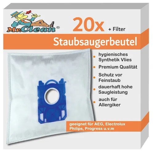 Mr.Clean Staubsaugerbeutel geeignet für AEG VX7 X Power VX7-1-BO-A 20