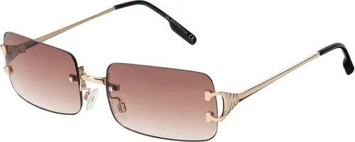 Damen Sonnenbrille rechteckig Designer 80er Modern Urlaub Sommer Strand 30571 Braun