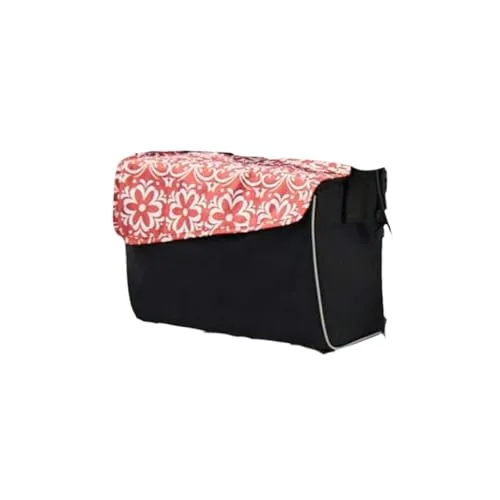 Russka Tasche mit Magnetverschluss für Rollator Elan Classic/Plus - Ornament Rot - Stylische Tasche mit Magnetverschluss für Rollatoren, bietet zusätzlichen Stauraum und ist ideal für unterwegs.