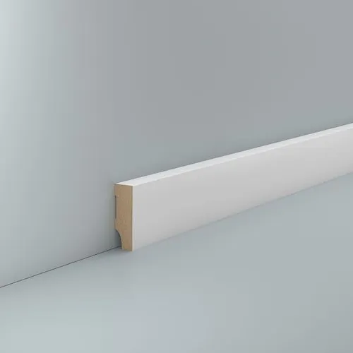 MDF Sockelleiste weiß 13 x 40 Foliert RAL 9016 Fußleiste Modell Lauterbach