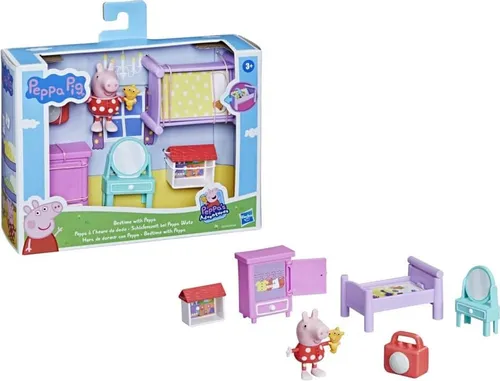 Peppa Pig Peppa's Adventures Schlafenszeit Set - Actionfiguren-Set mit 7,5 cm großer Peppa-Figur und 5 Accessoires für fantasievolles Spielen. Perfekt für kleine Peppa-Fans ab 3 Jahren, um ihre eigenen Schlafenszeit-Geschichten zu kreieren.