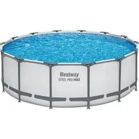 Bestway® Steel Pro MAX™ Frame Pool - Ø 427 x 122 cm - Swimmingpool, einfach zu installieren mit schneller Montage und einfacher Entleerung für maximalen Badespaß im Garten.
