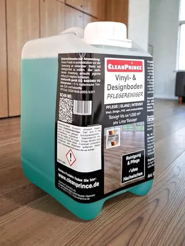 CleanPrince 2 Liter Vinylboden & Designboden Reiniger | Reinigungsmittel & Pflege Vinyl-, Design-, PVC-, Linoleumböden