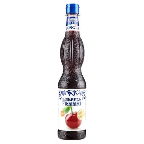 FABBRI 1905 - Amarenasirup. Natürliches Schwarzkirsch-Aroma für erfrischende Getränke, als Garnierung für Eis oder zum Verfeinern von Koch- und Backrezepten, 560ml