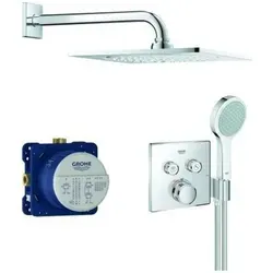 GROHE Grohtherm Smartcontrol Duschsystem Unterputz - Badewannen- & Duschsysteme mit wassersparendem Design, integriertem Brausehalter und Verbrühschutz für sicheres Duschen bei konstanter Wassertemperatur.