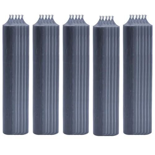 25er Set Stabkerzen Anthrazit 180 x 22 mm - Tropffrei - Elegante Stabkerzen in Anthrazit, ideal für stimmungsvolle Anlässe. Tropffrei und aus hochwertigem Paraffinwachs, sorgen sie für eine gleichmäßige Brenndauer und sind vielseitig einsetzbar.