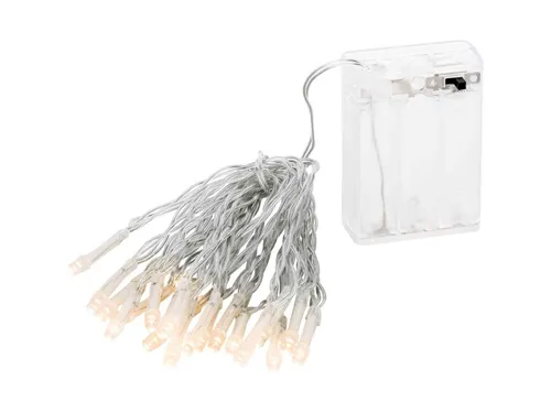 Linder Exclusiv GmbH LED-Lichterkette, Batterie 2,85m 20 LED warmweiß Innen transparent