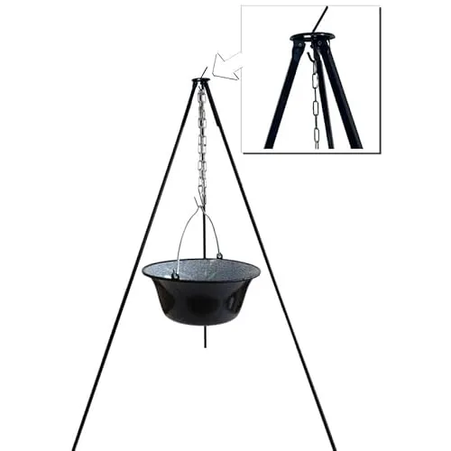 Dreibein mit Topf emailliert 10 Liter Gulaschkessel