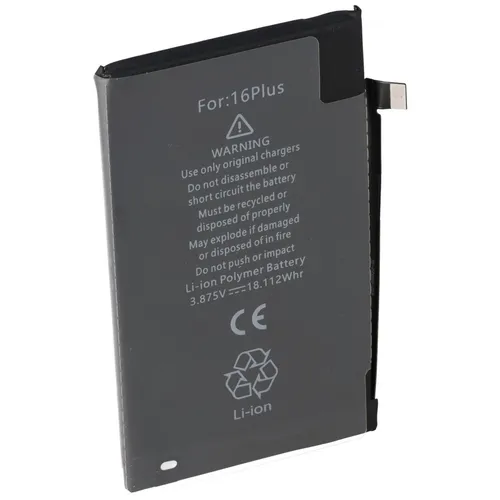 Akku für Apple iPhone 16 Plus – Li-Polymer 4674mAh - Hochwertiger Li-Polymer Ersatzakku für Apple iPhone 16 Plus. Bietet lange Laufzeiten und zuverlässige Leistung für tägliche Anwendungen. Ideal für eine kosteneffiziente Energieversorgung.