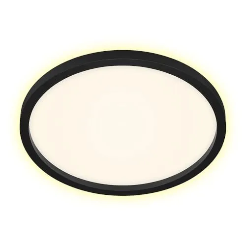 Briloner Leuchten - LED Deckenleuchte, Deckenlampe inkl. Backlight-Effekt, 22 Watt, 3.000 Lumen, 3.000 Kelvin, Weiß-Schwarz, Ø 42,5cm