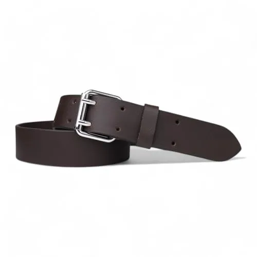 FRONHOFER Herren Arbeitsgürtel Vollrindleder 4 cm breit 3,5 bis 4 mm dick 2 Dorn Rollschnalle Stahl 5,5 x 4,5 Made in Germany für Werkzeug Taschen Halfter