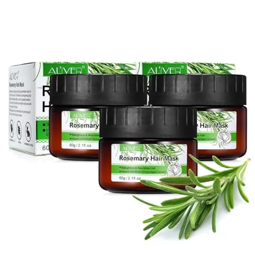 P-Beauty Rosmarin Haarmaske Set 3x60g - Intensive Haarkur für trockenes, krauses & gefärbtes Haar | Rosmarinöl Haarmaske Anti-Spliss | Haarpflege Rosmarin, erleichtert Kämmen & Stylen