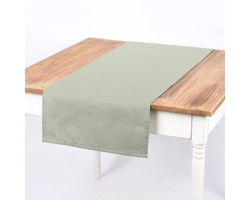 SCHÖNER LEBEN. Tischläufer SCHÖNER LEBEN. Tischläufer Leinenlook uni pastell mint 40x160cm, handmade