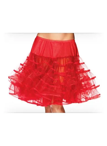 Leg Avenue Kostüm Petticoat mittellang rot - 70er-Jahre-Kostüm, ideal für authentische 50er/60er Jahre Looks, sorgt für einen voluminösen Rockeffekt und bringt Farbe in Ihr Kostüm.