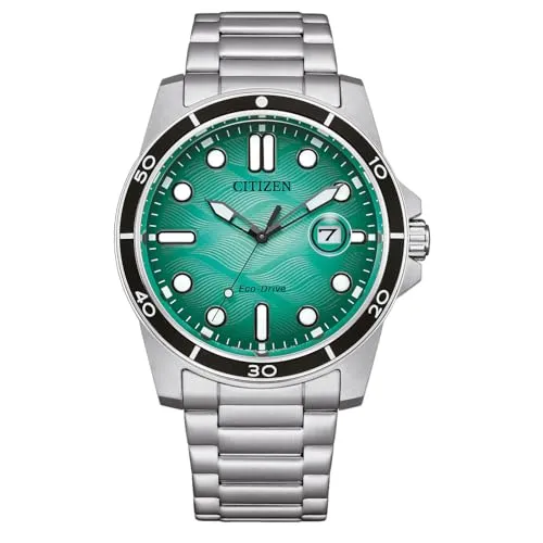 Citizen Marine Eco-Drive AW1816-89L Herrenuhr - Armbanduhren mit Türkisfarbenem Zifferblatt, solarbetrieben, 100 m wasserdicht und mit Datumsanzeige – ideal für Sport und Freizeit.