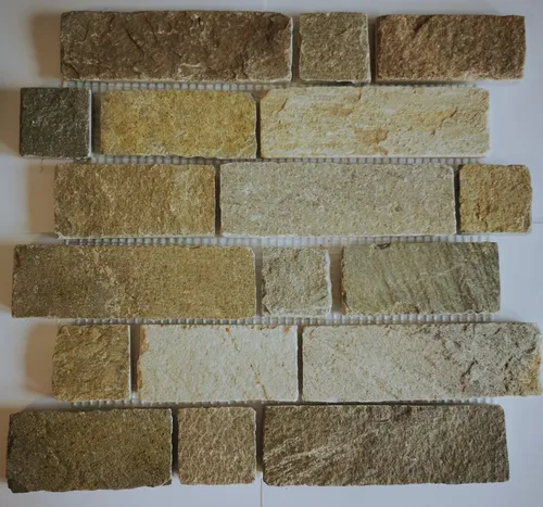 Schiefer Mosaik Fliese Naturstein Brick hell beige Fliesenspiegel Mosaikplatte .