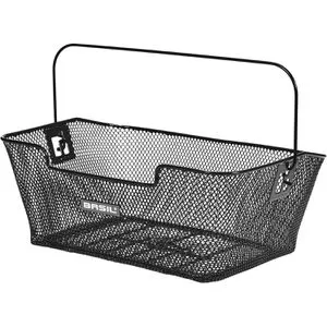 Basil Fahrradkorb Capri, schwarz, 20 Liter - Fahrradtaschen, stabiler Metallkorb für den Gepäckträger, ideal für Einkäufe, mit praktischem Federklappen-System und einem Volumen von 20 Litern.
