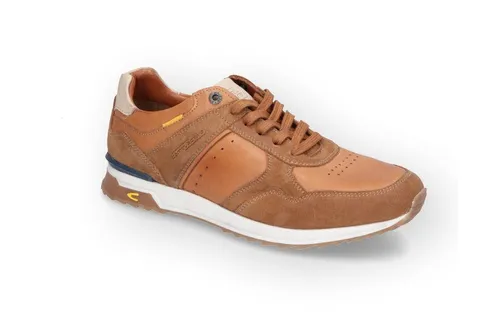 camel active Herren Schnürschuhe aus echtem Leder Braun - Herren-Sneaker aus hochwertigem Leder mit Kontrastdetails und leichter TPR-Sohle für optimalen Tragekomfort.