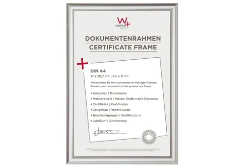 Walther Bilderrahmen Kunststoffrahmen Trendstyle KP130S 21x29,7cm silbe