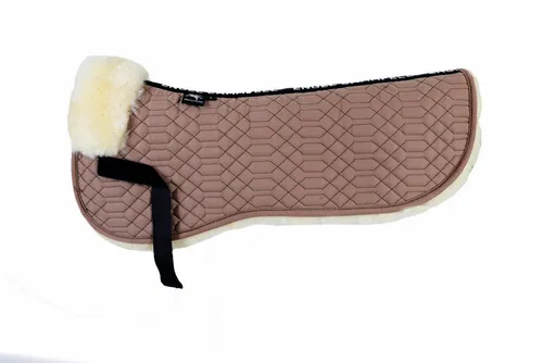 Engel Reitsport Sattelpad SAKIS1 - Lammfell & Baumwollsteppstoff - Sattelpad für Esel und Pferde in Größe L (18-19,5 Inch), bietet optimalen Komfort durch hochwertigen Lammfell-Fellkranz.