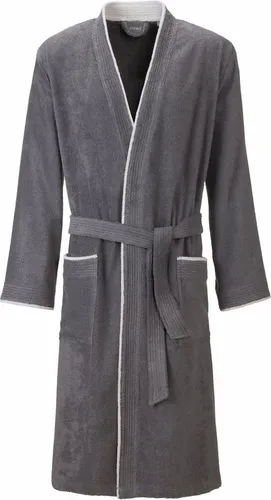 Egeria Nico graphit Herren Kimono Bademantel XL - Bademäntel für Herren, klassischer Kimono aus 100% Baumwolle, pflegeleicht und hautfreundlich mit hervorragender Feuchtigkeitsaufnahme, ideal zum Kuscheln.